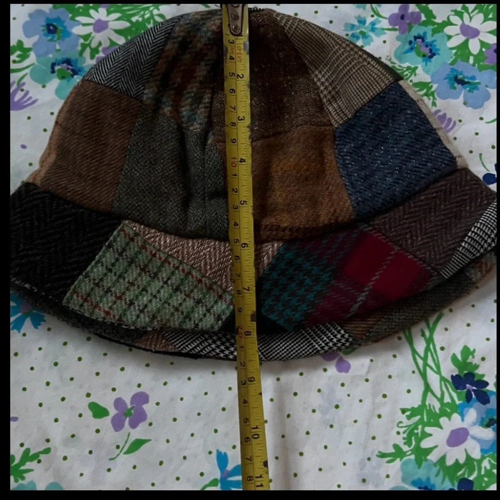 Hanna Hats of Donegal Wool Patchwork Cloche Bucket - M